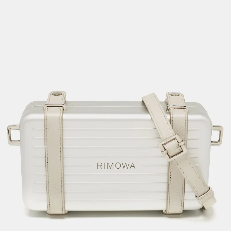 Christian Dior X Rimowa Silver Aluminum And Leather Personal Clutch Bag