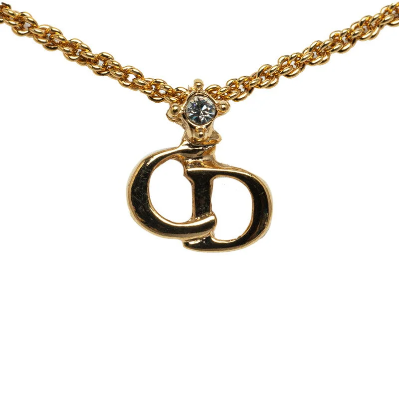 Dior logo line stone necklace earrings set g makeup ladies Dior