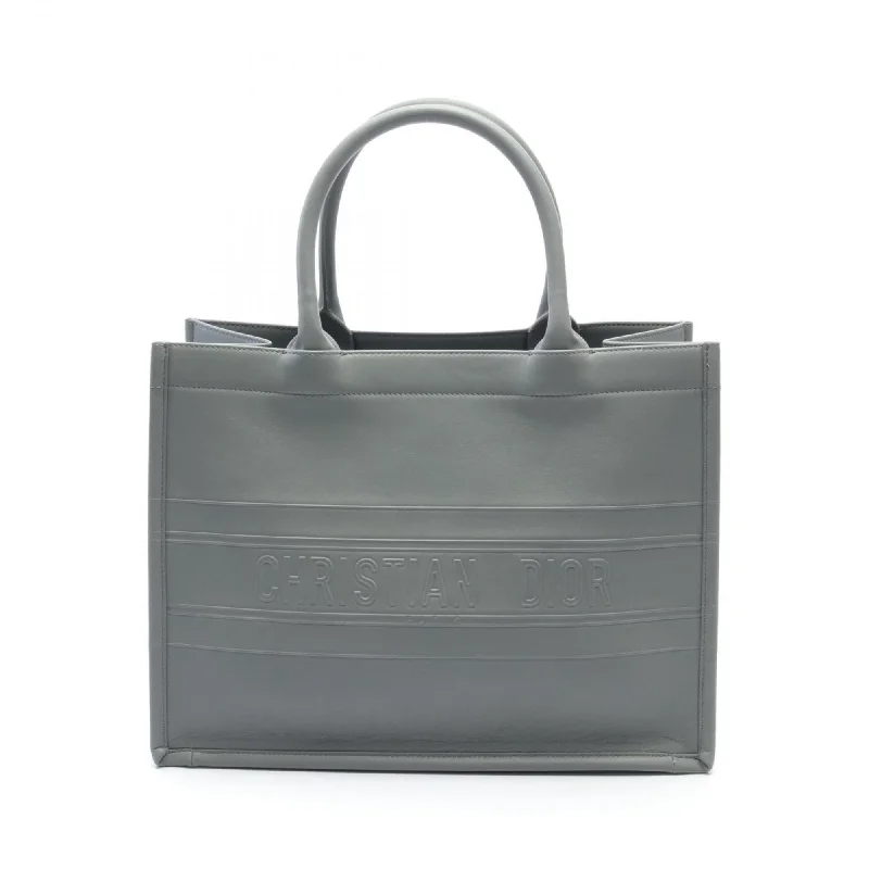 Christian Dior Dior BO TOTE Book Tote Medium Bag Leather Women's Gray M1296ZGSB