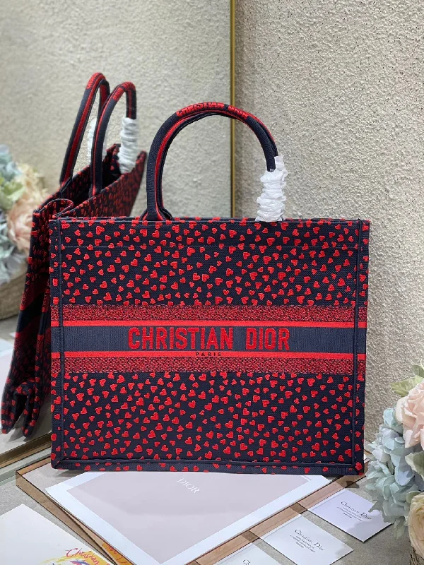 Christian Dior Large Book Tote Crimson Multicolor Handbags