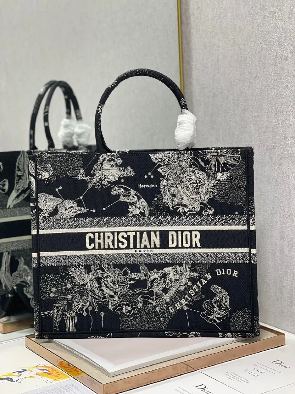 Christian Dior Large Book Tote Black And White Handbags