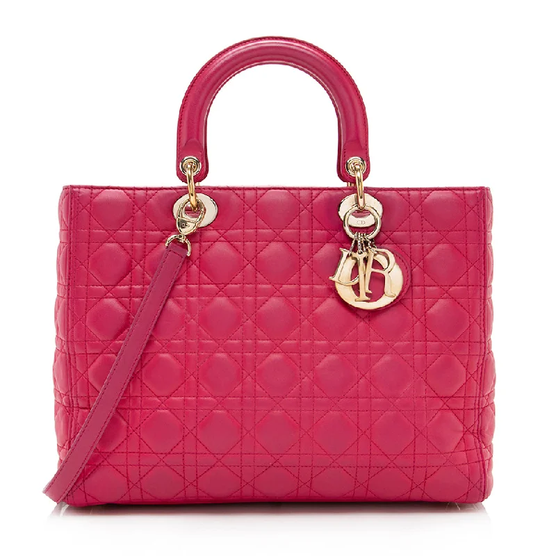 Dior Lambskin Lady Dior Large Tote - FINAL SALE (SHF-17599)