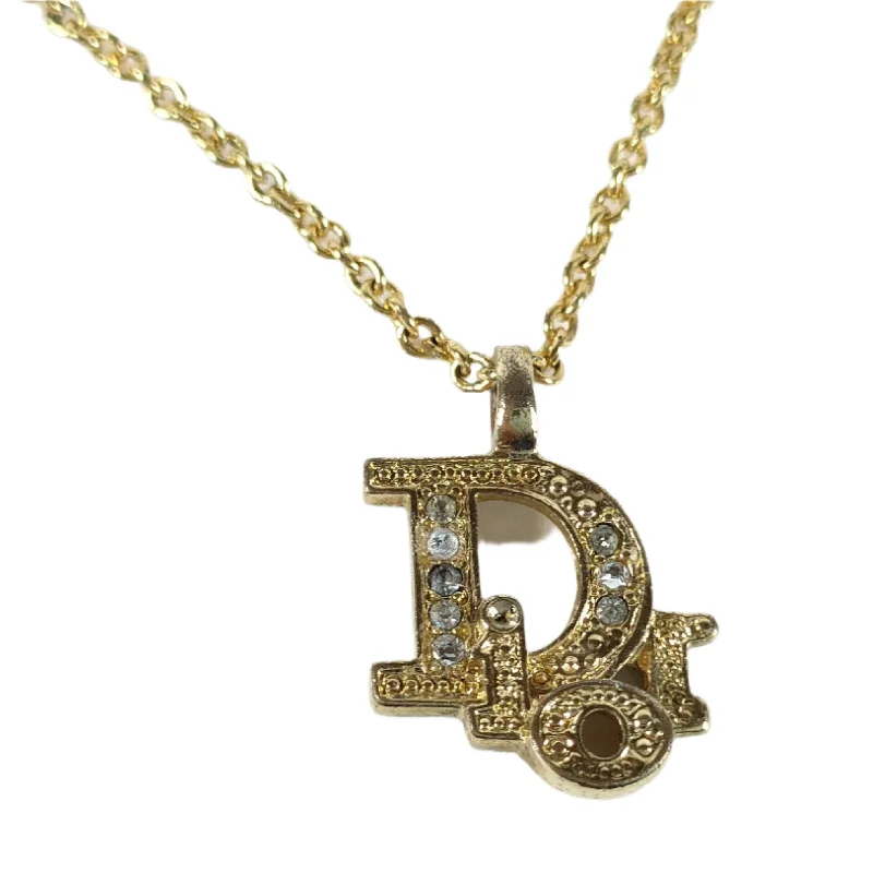 Christian Dior Rhinestone Logo Necklace