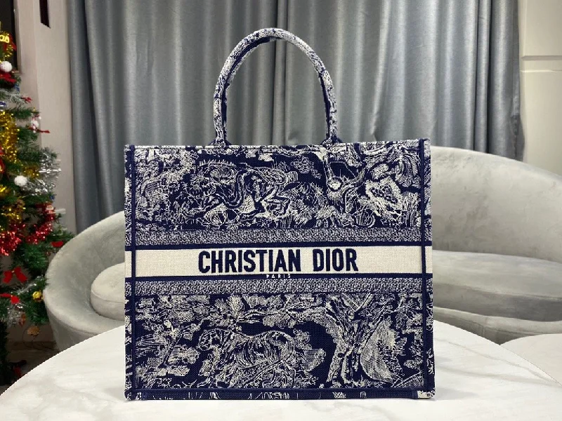 Christian Dior Large Book Tote Blue Multicolor Handbags