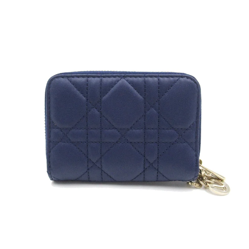 Dior lady dior medium wallet Navy Lambskin [sheep leather] S0985ONMJ14Z