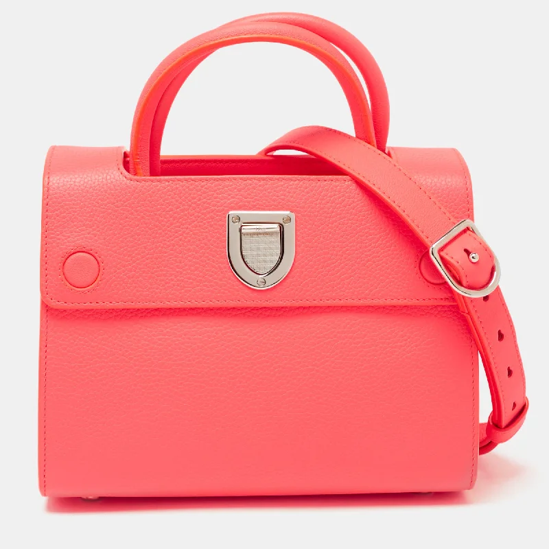 Dior Neon Orange Leather Small Diorever Tote