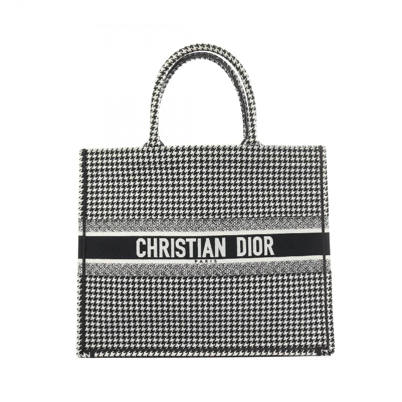 Christian Dior Dior BO TOTE Book Tote Large Bag Canvas Women's Black White