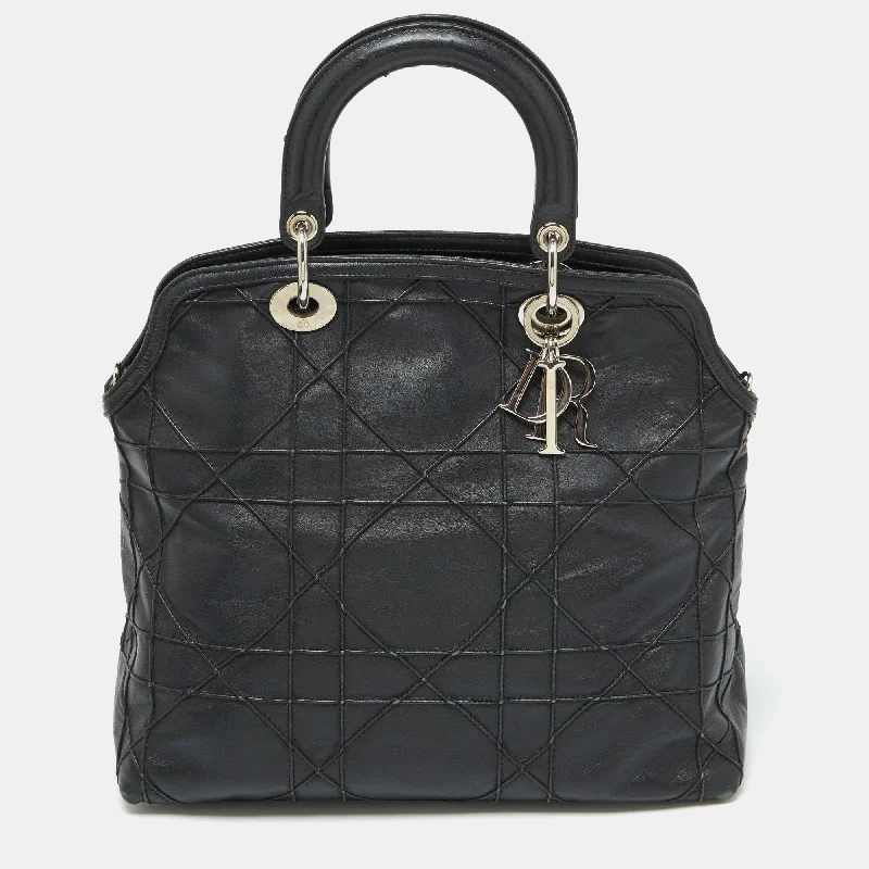 Dior Black Cannage Leather Granville Tote