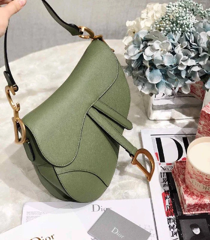 Christian Dior Cedar Green Grained Saddle Bag