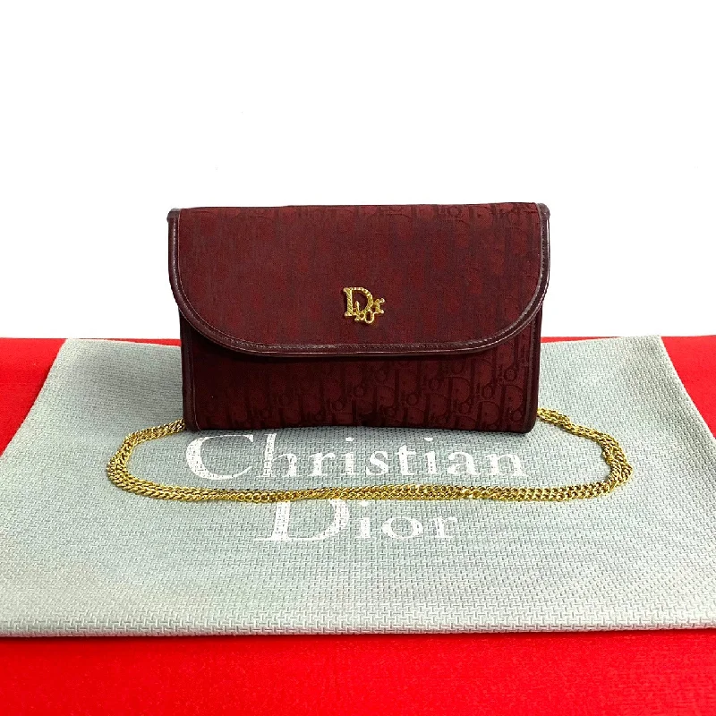 Dior Trotter Leather Canvas Chain Shoulder Bag