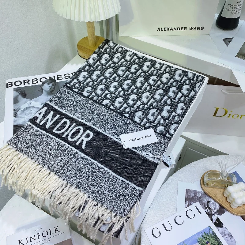 Dior D letter long shawl scarf