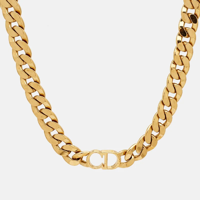 DIOR CD Danseuse Etoile Gold Tone Choker Necklace