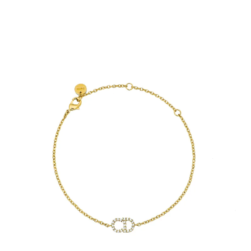 Christian Dior Gold CD Crystal Clair D Lune Bracelet