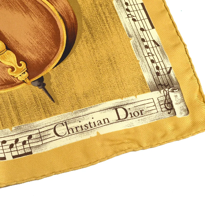 Christian Dior Musical Instrument Scarf Brown Small Good