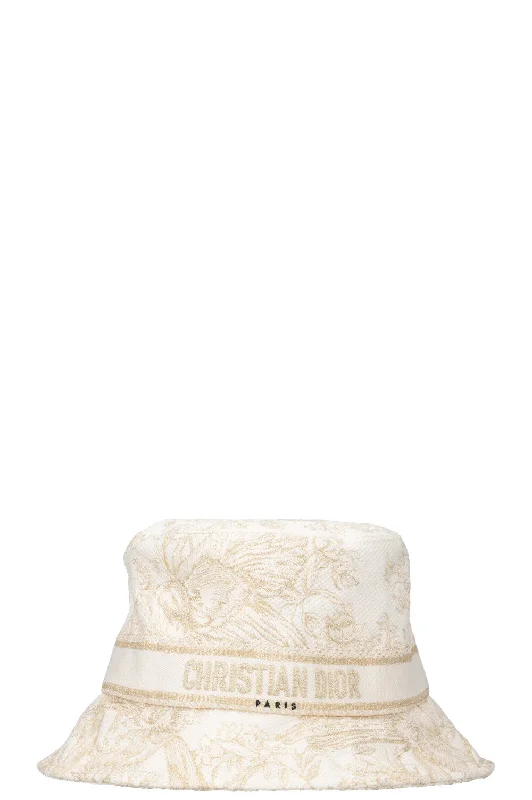 CHRISTIAN DIOR D-Bobby Bucket Hat Gold White