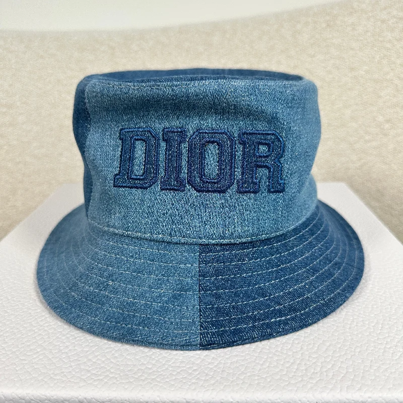 Dior Denim Patchwork Bucket Hat Blue