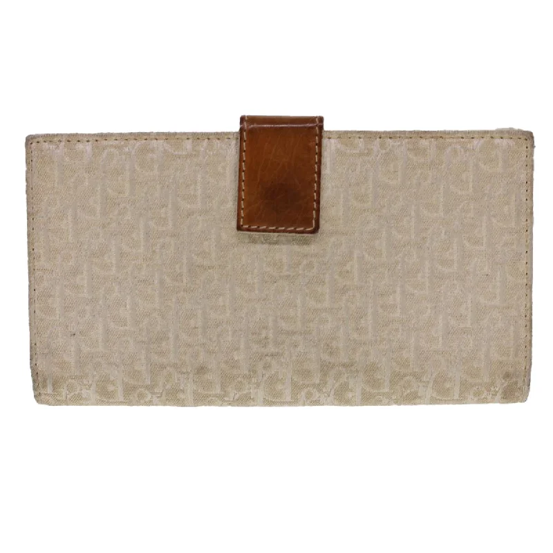 CHRISTIAN DIOR Trotter Canvas Long Wallet Beige 02-LU-0067  yb069