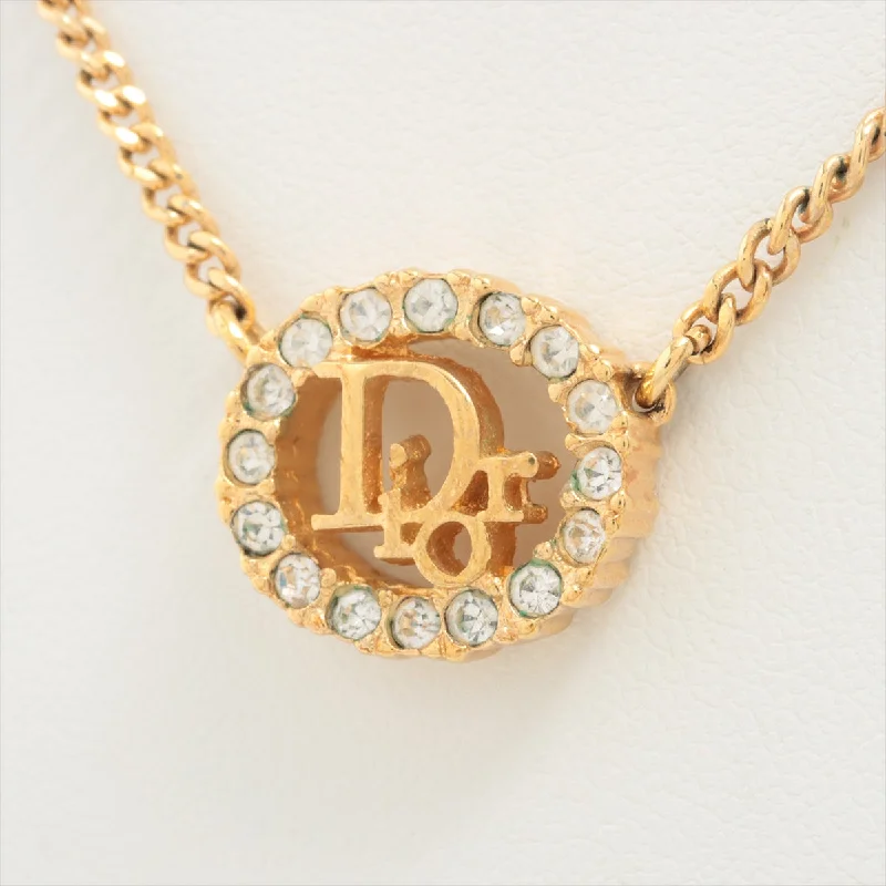 Christian Dior Logo Rhinestone Necklace Costume Jewellery