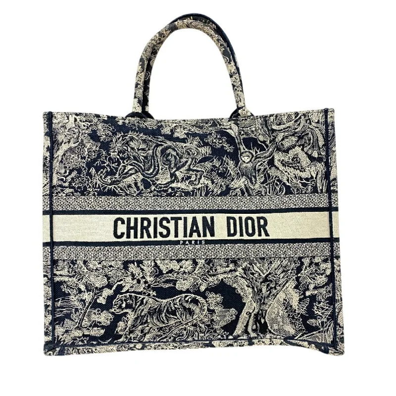 Christian Dior Large Book Tote Bag Navy Women's