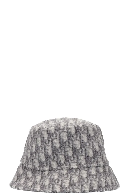 CHRISTIAN DIOR Bucket Hat Reversible Oblique Grey