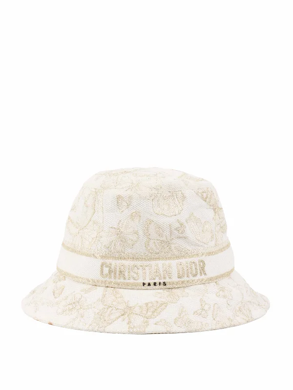 Dior Gold & White Bucket Hat.