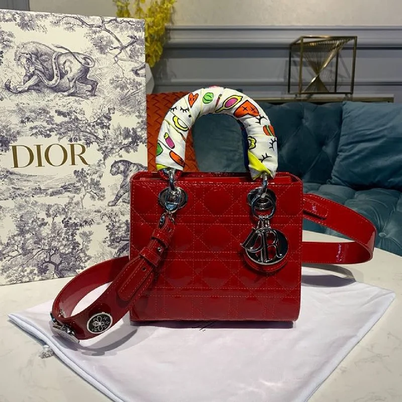 Christian Dior Small Lady Bag Red Patent