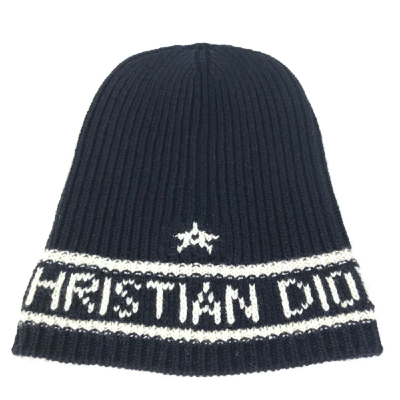 Christian Dior Knit hat 31NOE714IXGH Wool / cashmere Navy logo Women U Used Authentic