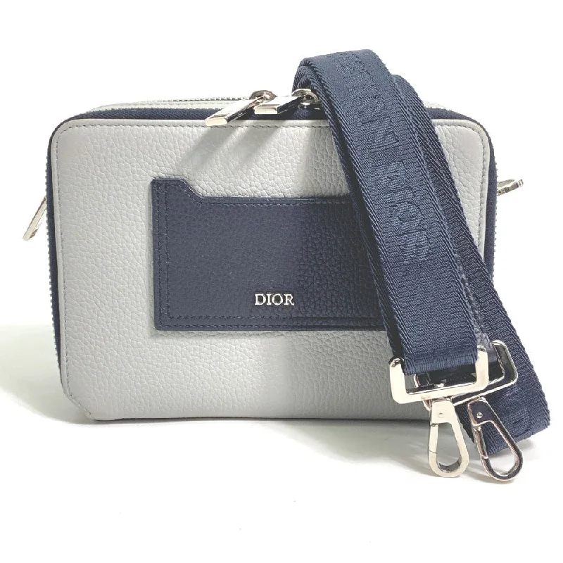 Dior Shoulder Bag leather gray logo 2PUBC120GBC H07E mens Used Authentic