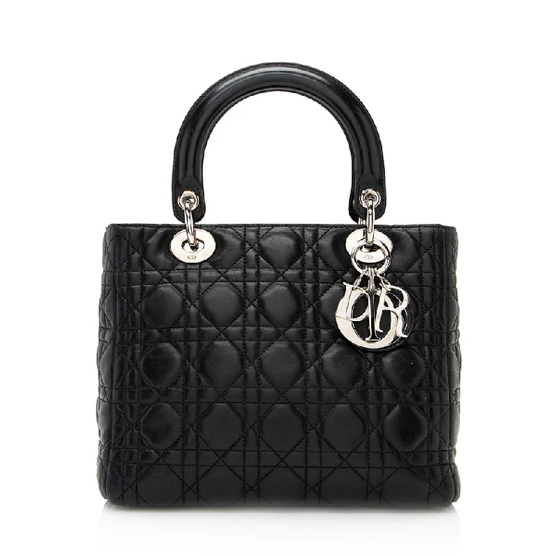 Dior Lambskin Lady Dior Medium Tote (SHF-20990)